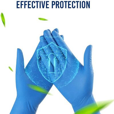 Blue Examination Medical Nitrile Gloves Food Grade Puncture Resistant